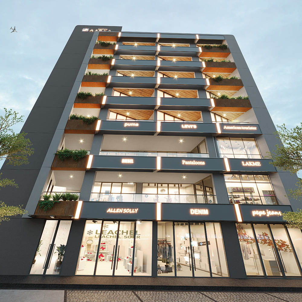 Aerial view of Kshitij Aarika commercial project, Naranpura